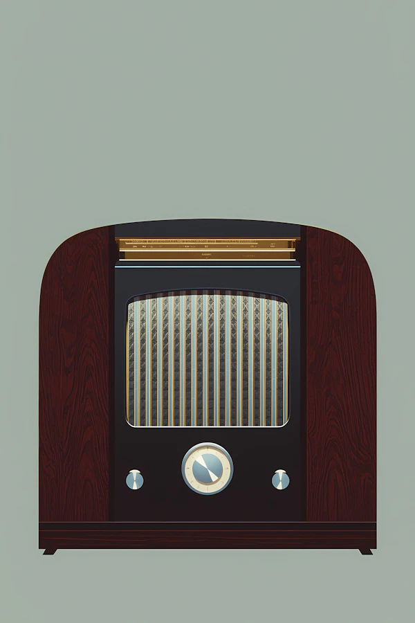 Vintage Wooden Radio