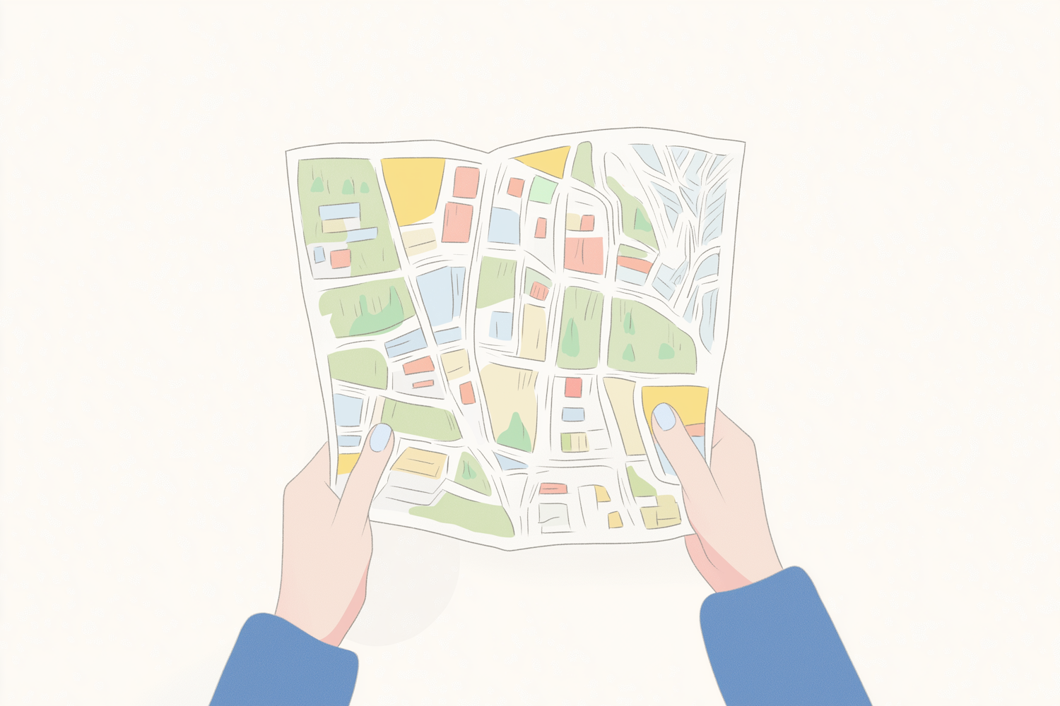 Hands Holding Map