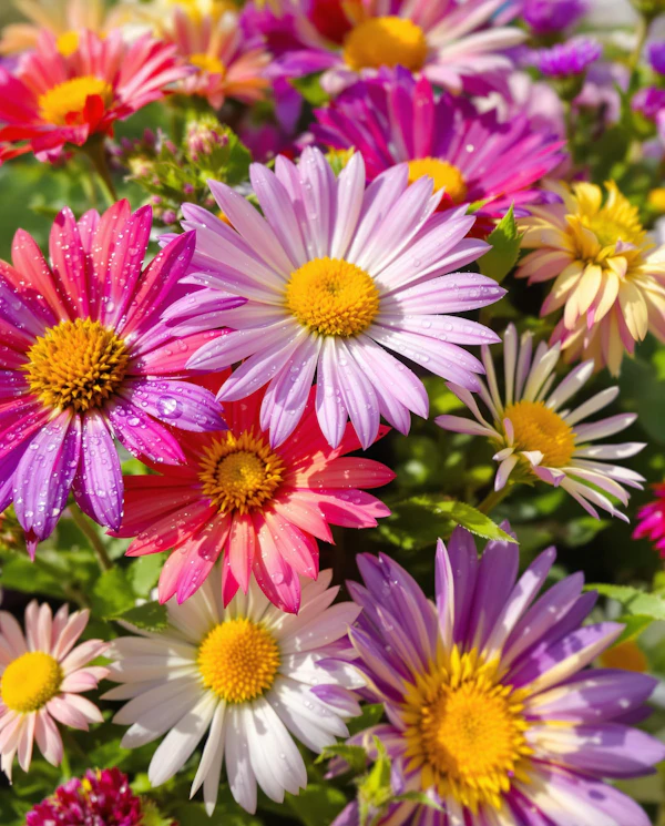 Colorful Daisy Cluster