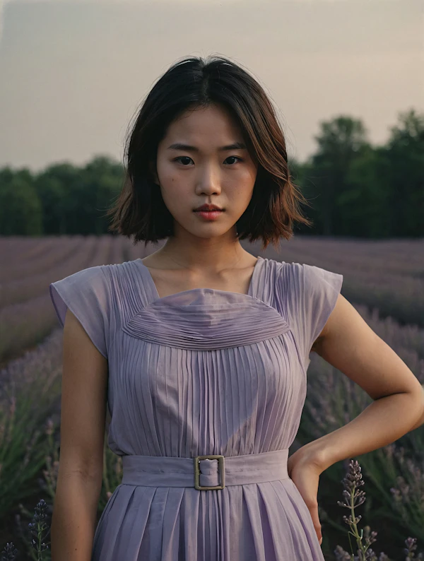 Woman in Lavender Field