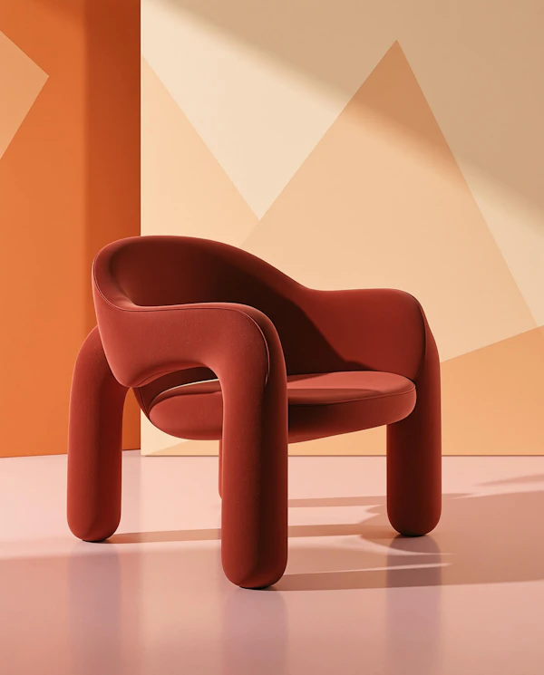Modern Red Armchair