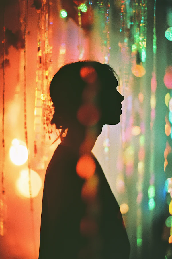 Silhouette in Colorful Bokeh