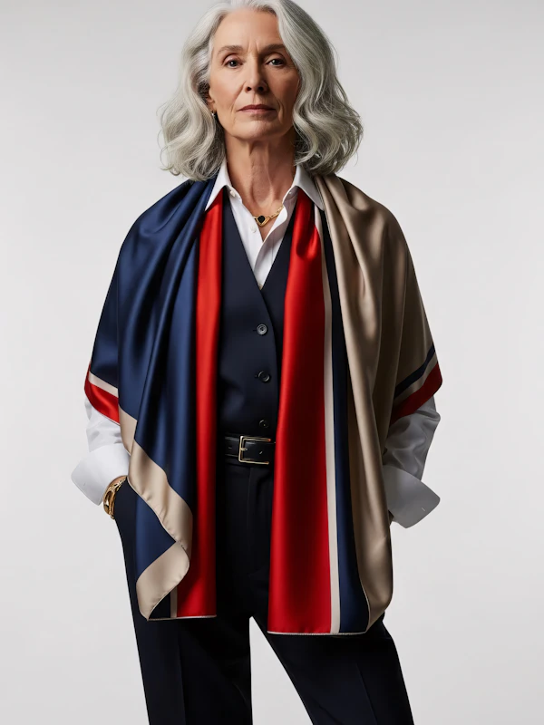 Elegant Silver-Haired Individual
