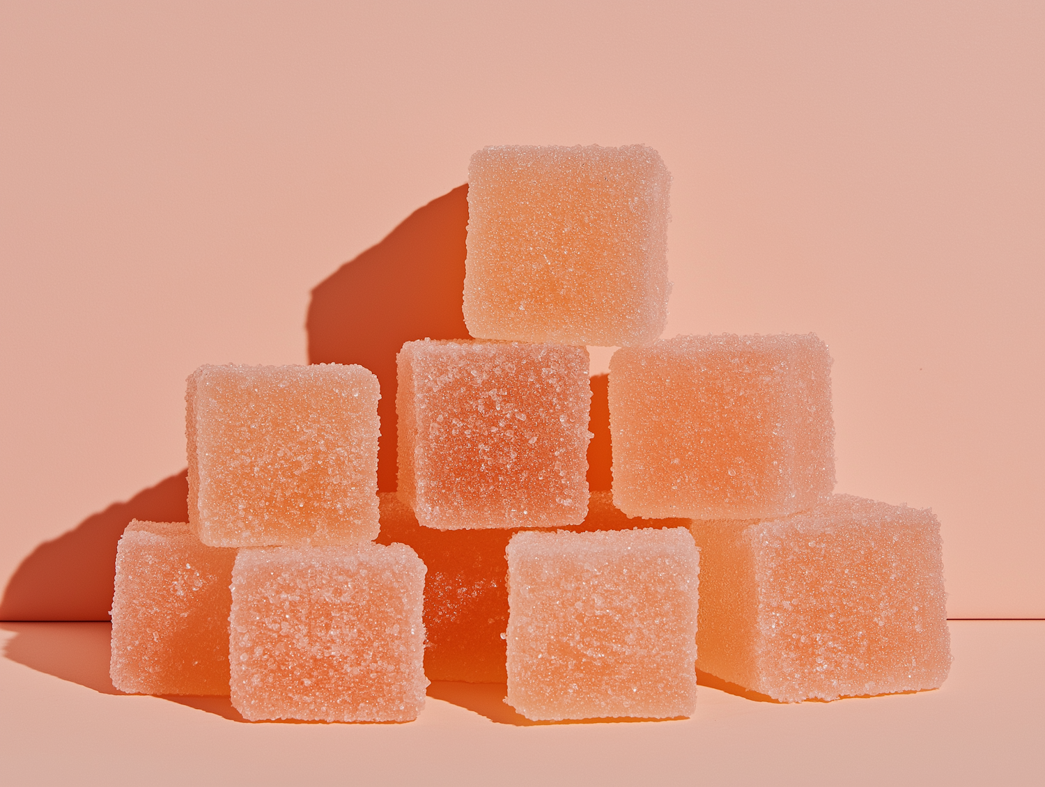 Peach Sugar Cube Pyramid