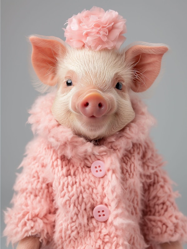 Adorable Pig in Pink