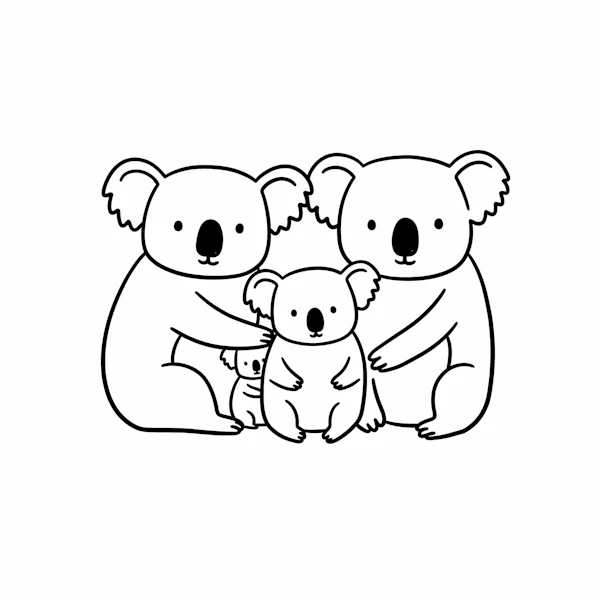 Koala Family Illustration
