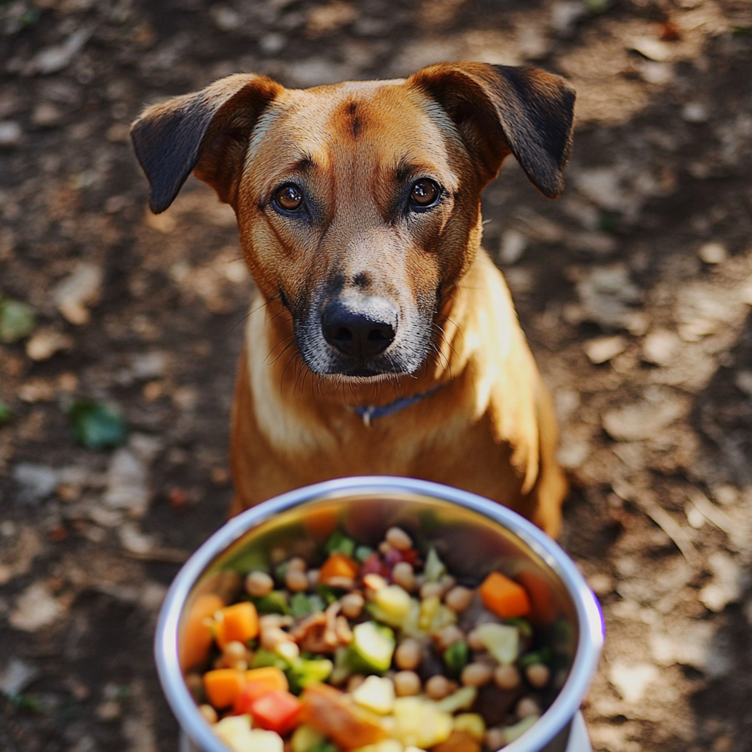 Dog with Healthy Meal