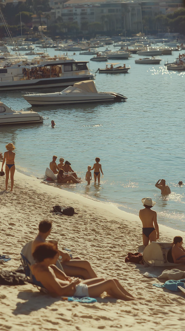 Lively Beach Scene