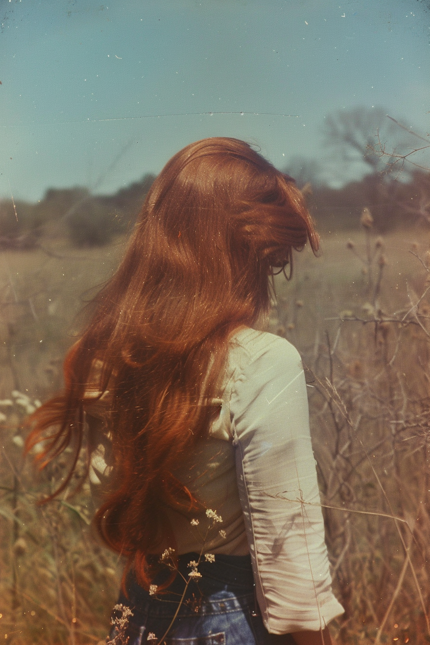 Contemplative Woman in Field