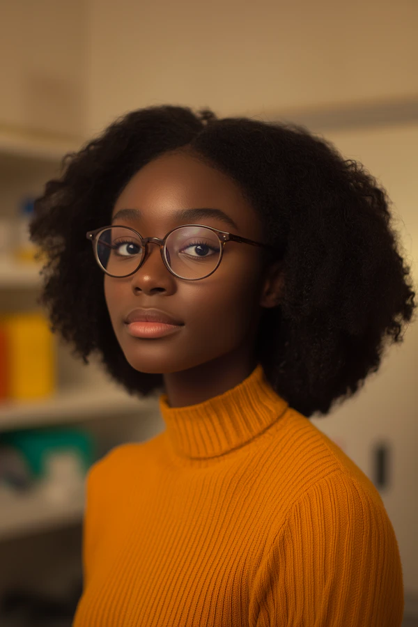 Portrait of a Young Woman in Mustard Sweater
