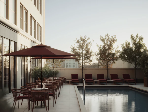 Elegant Poolside Scene