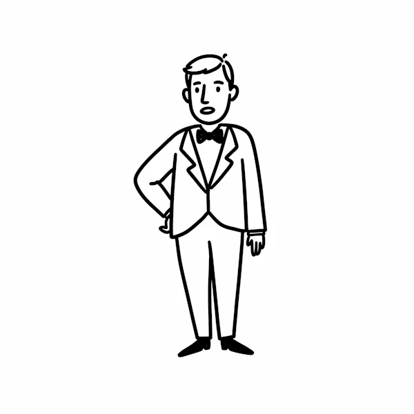 Formal Suit Drawing