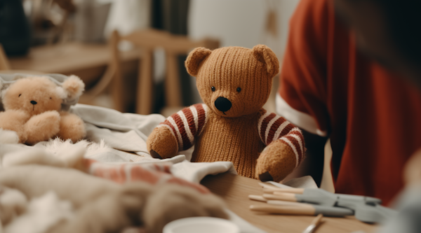 Cozy Striped Knit Teddy