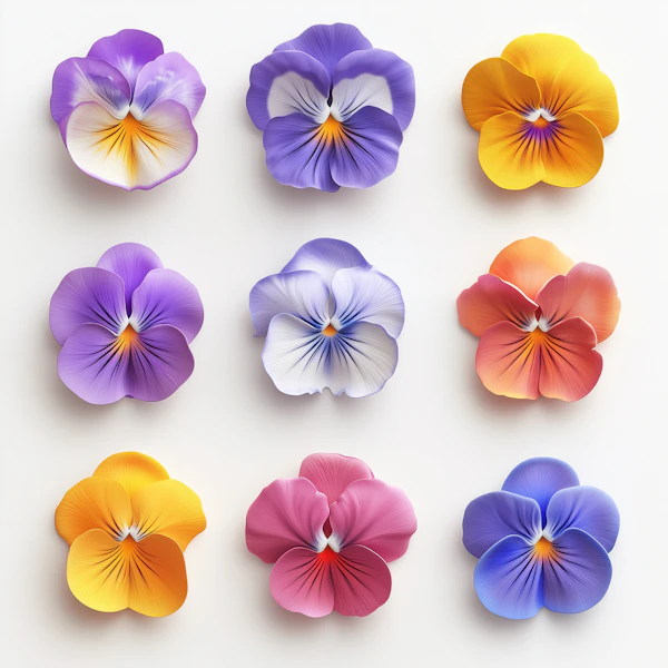 Vibrant Pansy Grid
