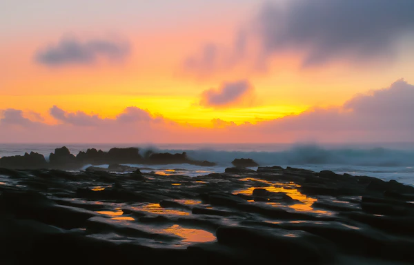 Serene Sunset Coastline
