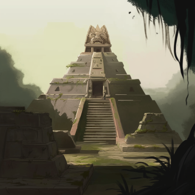 Ancient Stone Pyramid in Jungle