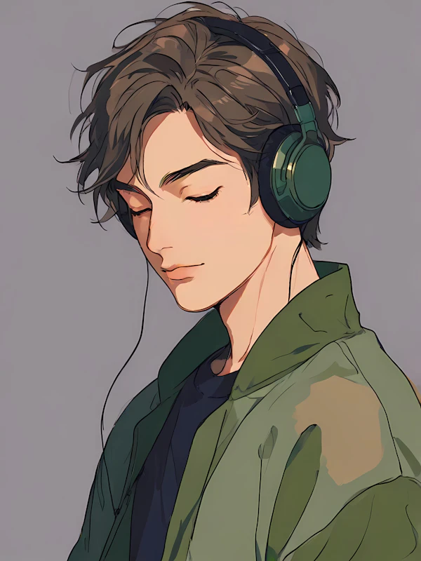 Man Listening to Music