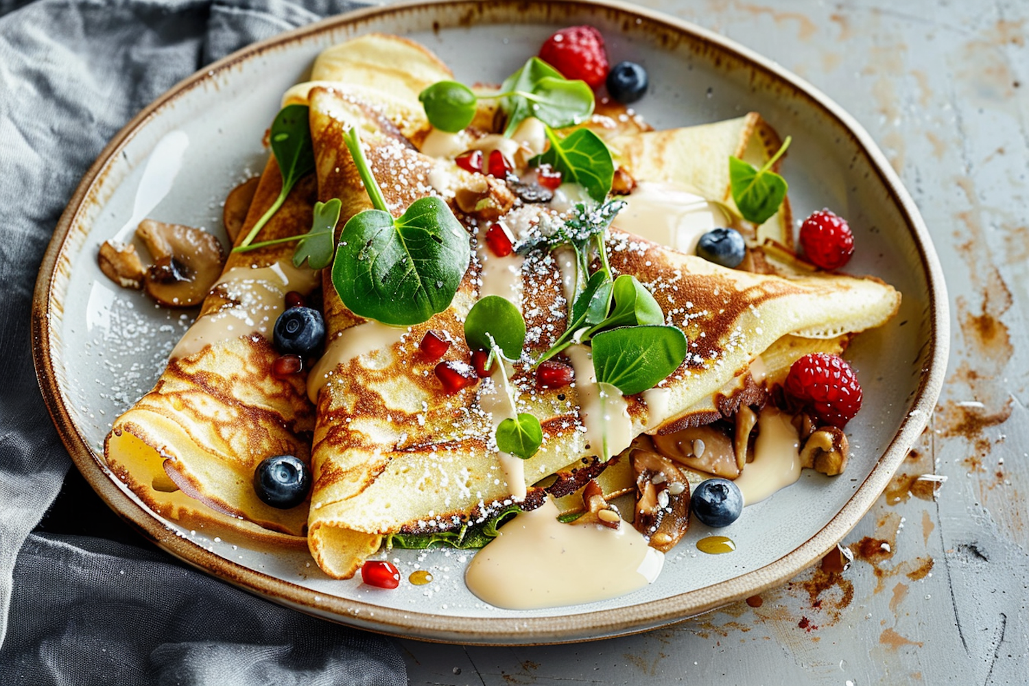 Gourmet Crepes with Fresh Berries