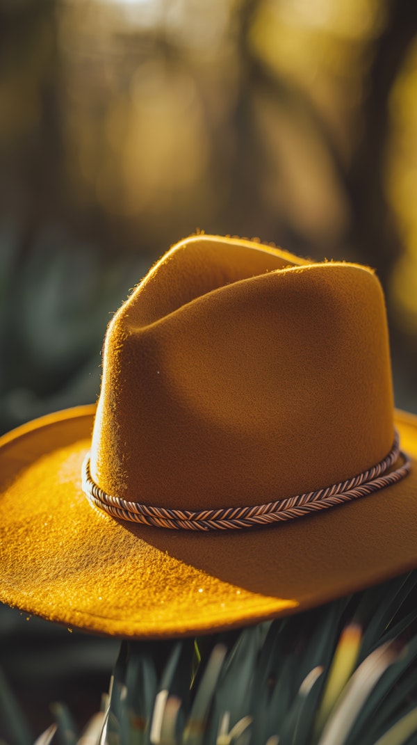 Sunlit Orange Hat in Nature