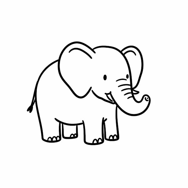 Cartoon Elephant Drawing