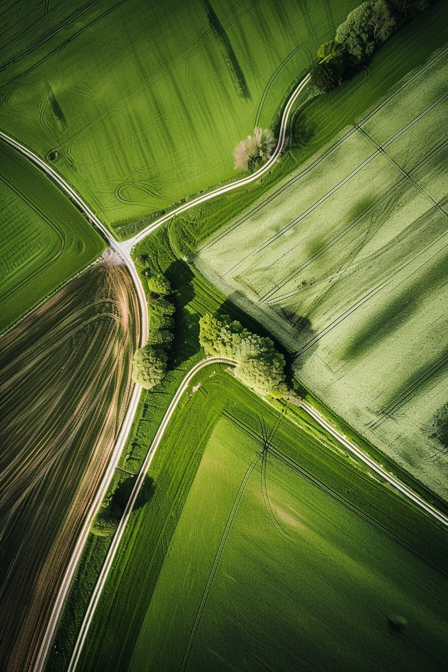 Aerial View of Agricultural Landscape