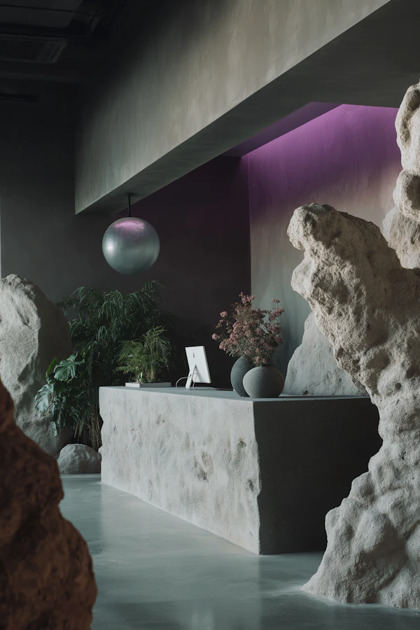 Modern Stone Reception Space