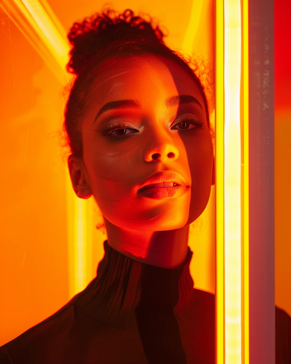 Neon Glow - Woman's Portrait