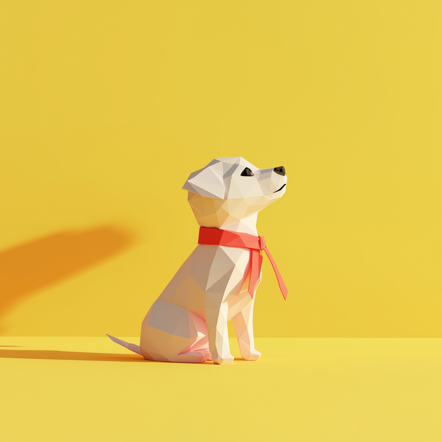 Geometric Low Poly Dog Illustration