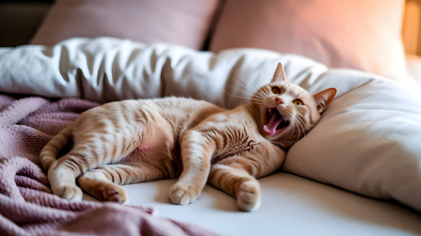 Tabby Cat Lounging