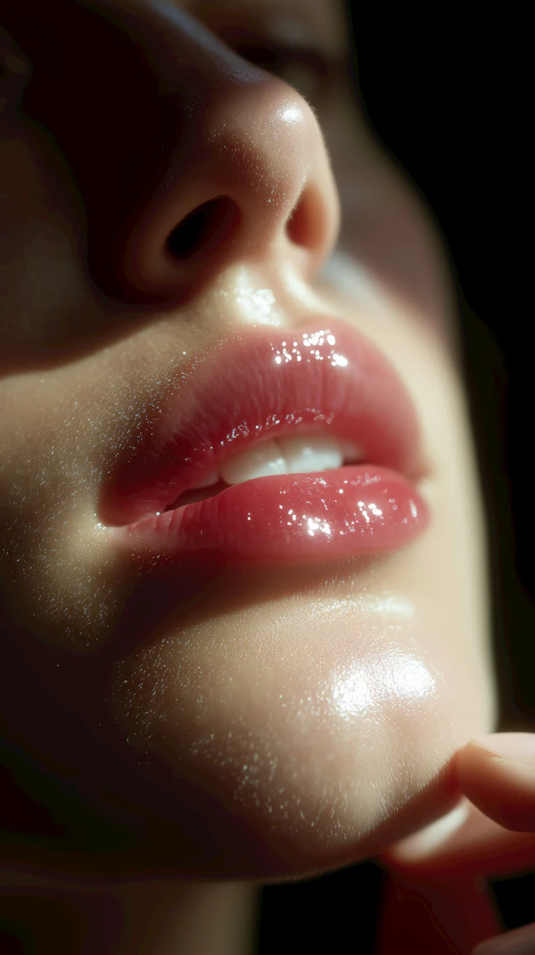 Glossy Lips Close-Up