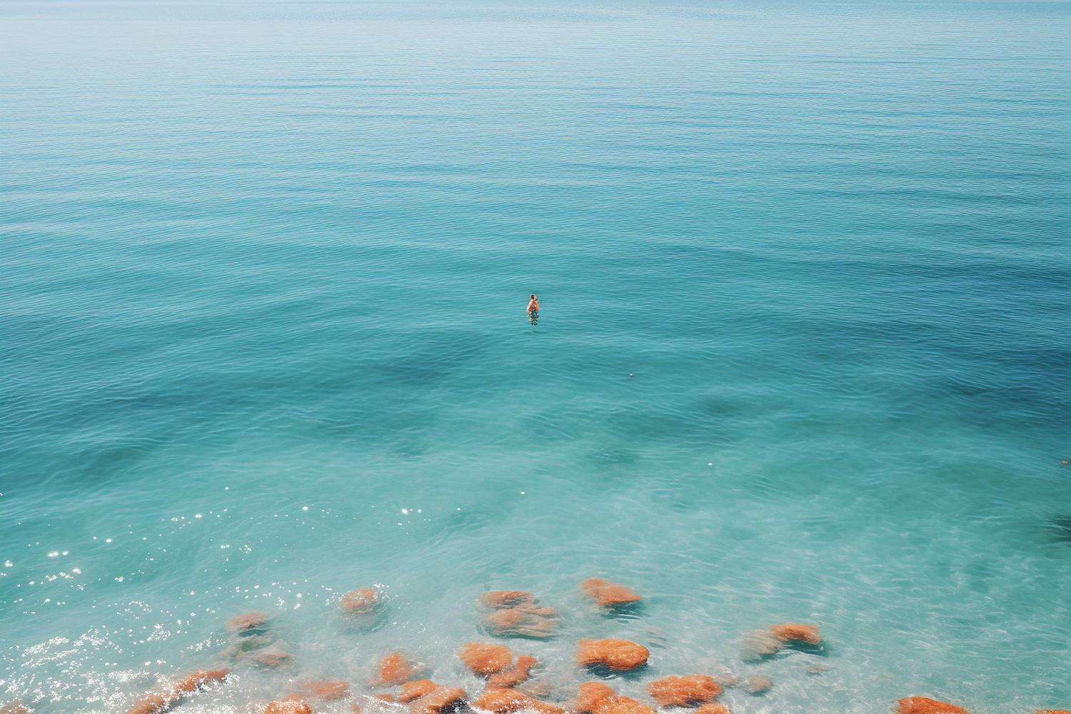 Solitary Serenity in the Turquoise Depths