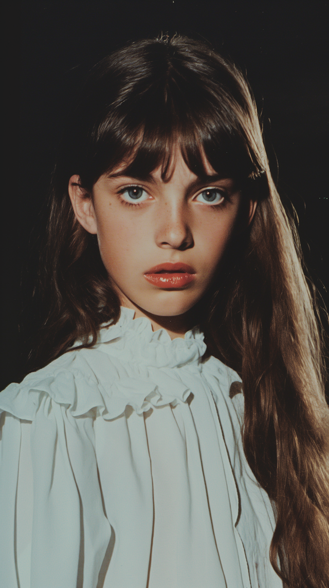 Portrait of a Young Girl with Striking Features