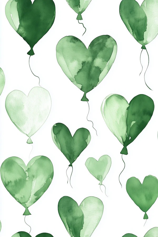 Green Heart Balloons