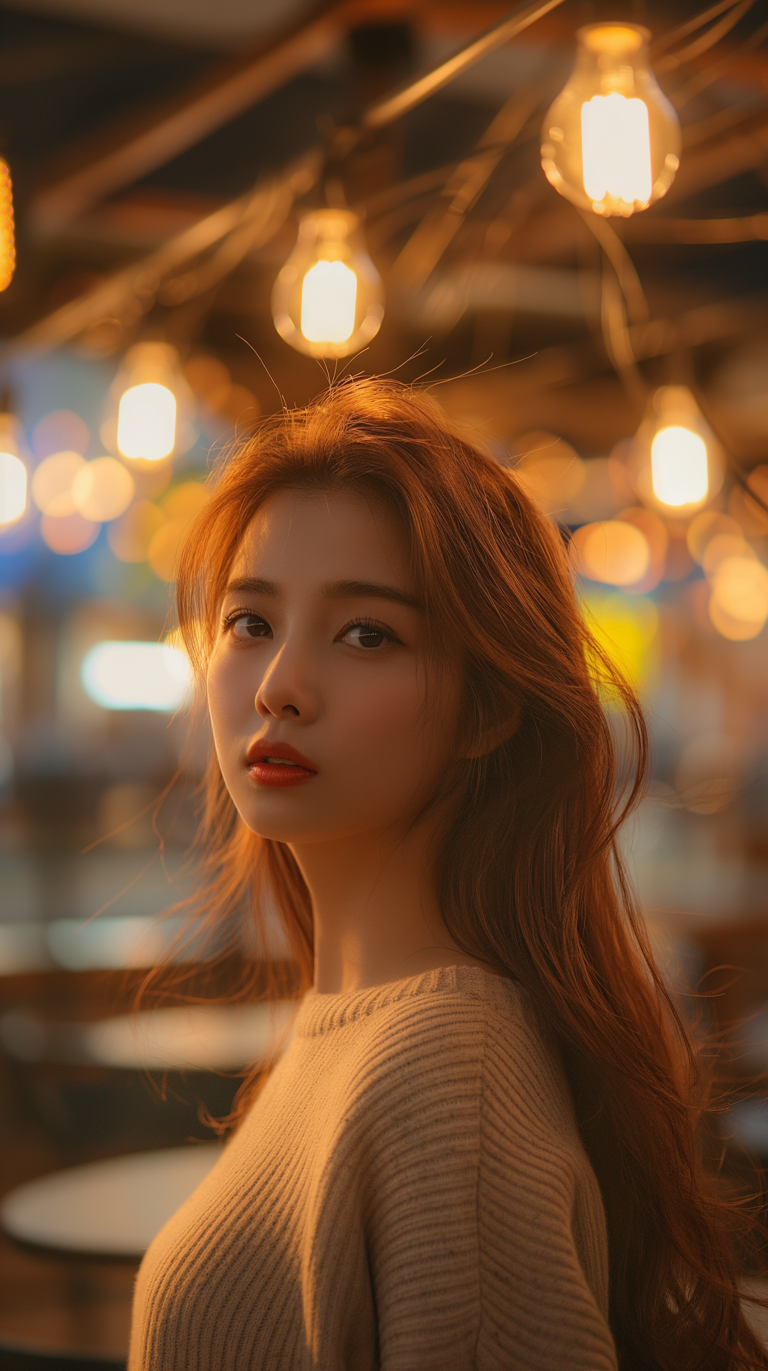 Serene Portrait of Young Woman with Warm Light