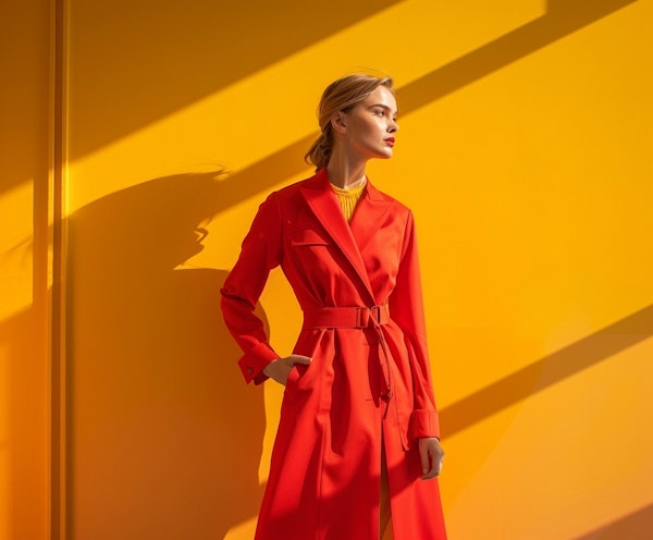 Woman in Red Trench Coat