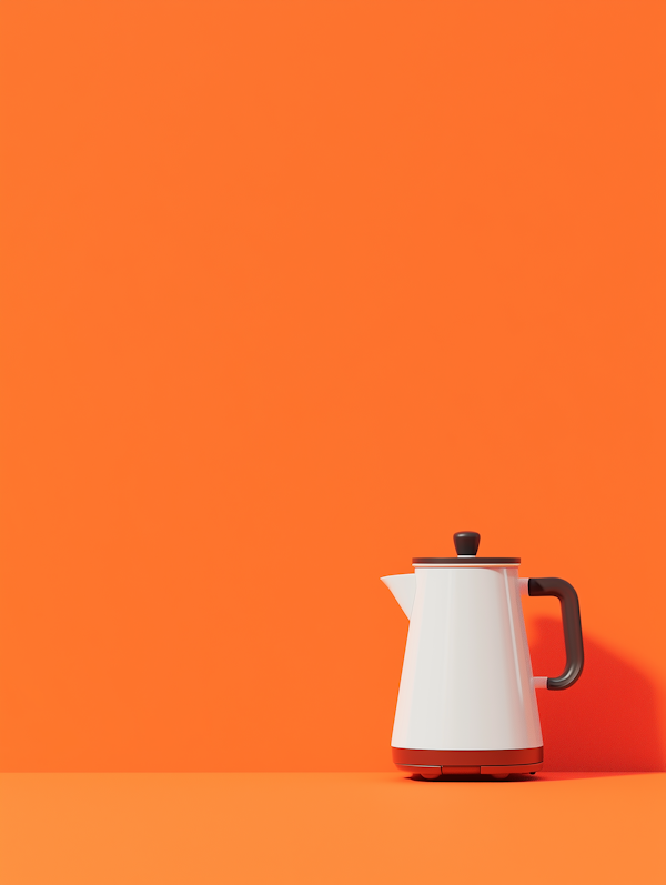 Modern Electric Kettle on Orange