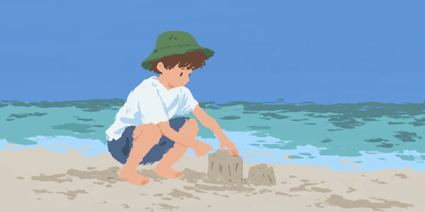 Child Building Sandcastle