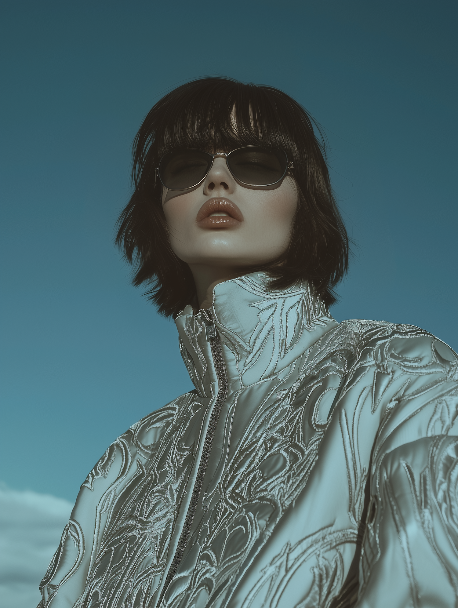 Fashion Portrait with Metallic Jacket