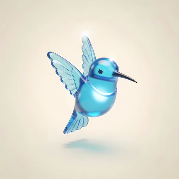 Glass Hummingbird Art
