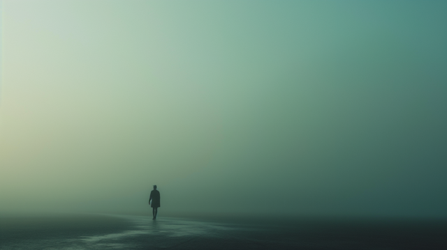 Solitary Figure in Mist