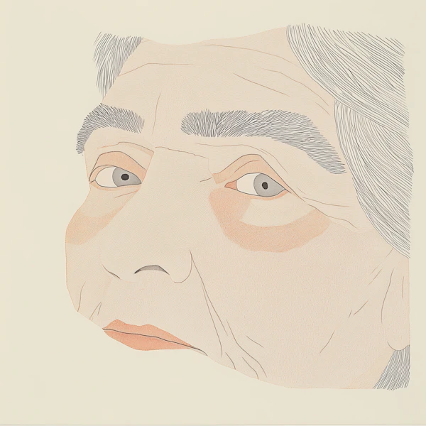 Elderly Face Illustration