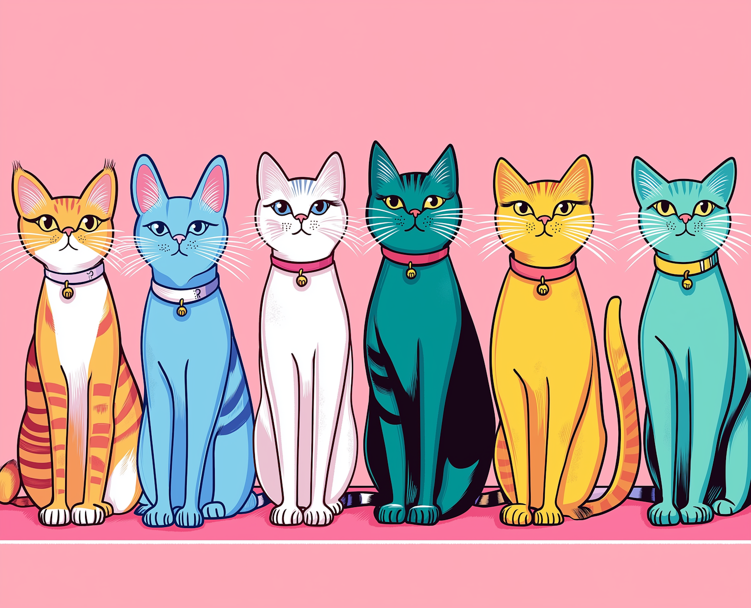 Stylized Cats Illustration