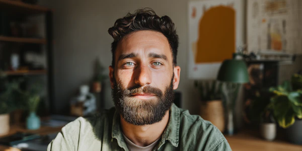 Bearded Man Indoors