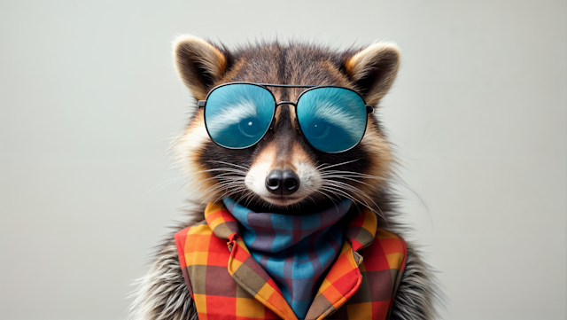 Fashionable Raccoon with Sunglasses