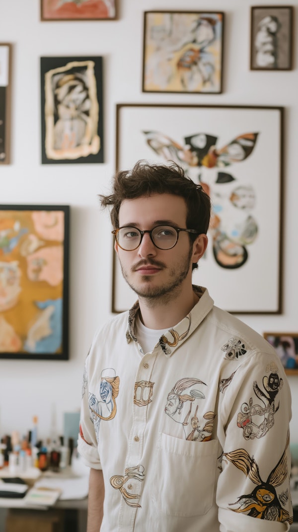 Young Man in Artistic Setting