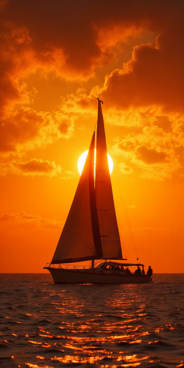 Sunset Sailboat Serenity