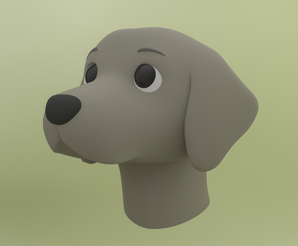 Stylized 3D Cartoon Dog