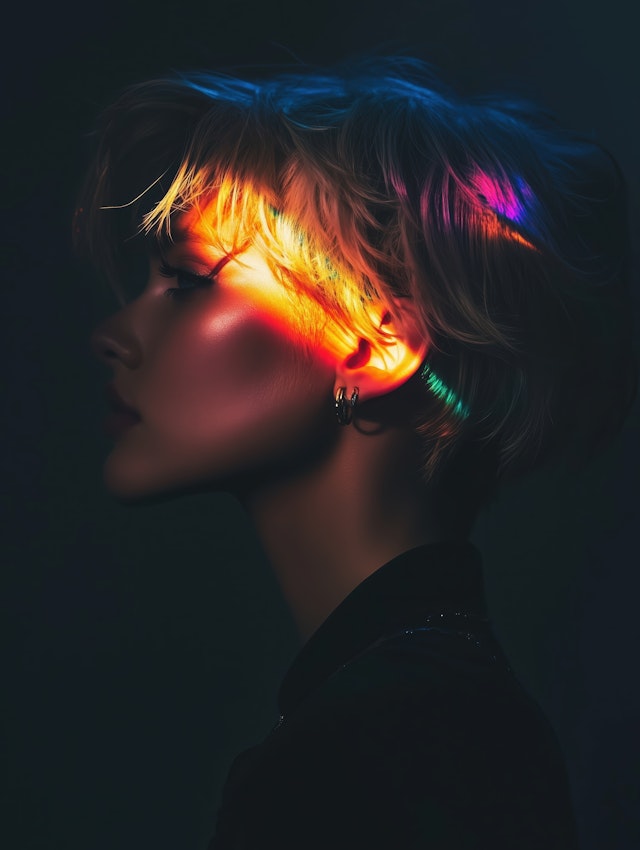 Rainbow Light Portrait