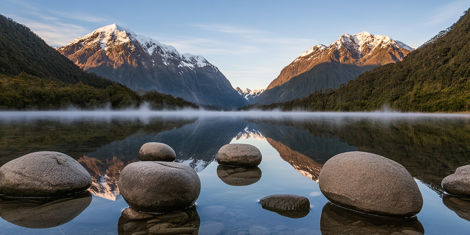 Serene Mountain Lake at Sunrise