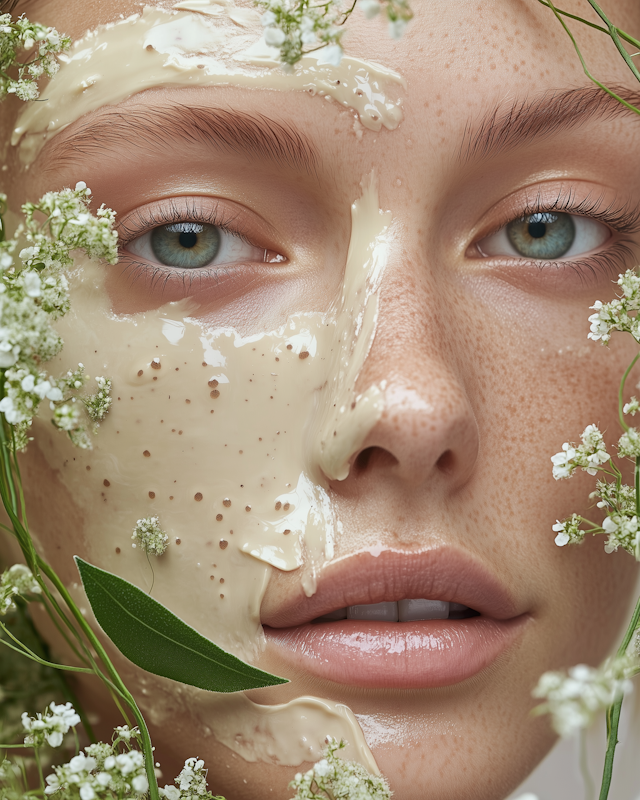 Close-up of Face with Facial Mask